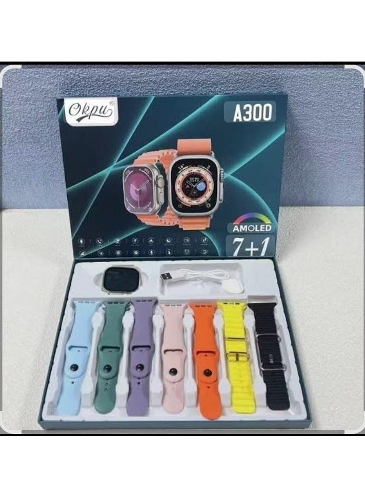 TK-A300 Smart Watch with 7-in-1 Strap Set – Bluetooth Calling, Fitness Tracker, Heart Rate & Sleep Monitor, Sports Modes, Waterproof Smartwatch for Android iOS - Image 2