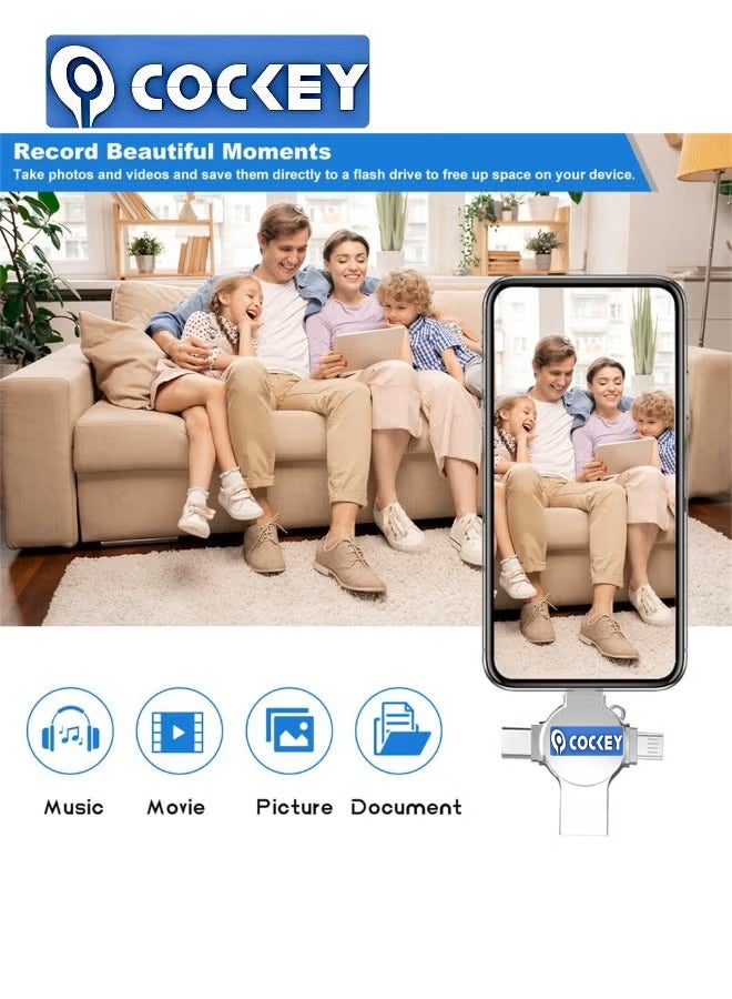 COCKEY Flash Drive for iPhone 512GB, Photo Stick USB Flash Drive 512GB Memory Stick USB 3.0 High Speed Thumb Drives Portable Jump Drive Storage Device External Storage for Smartphone/Laptop/PC/Android - Image 3