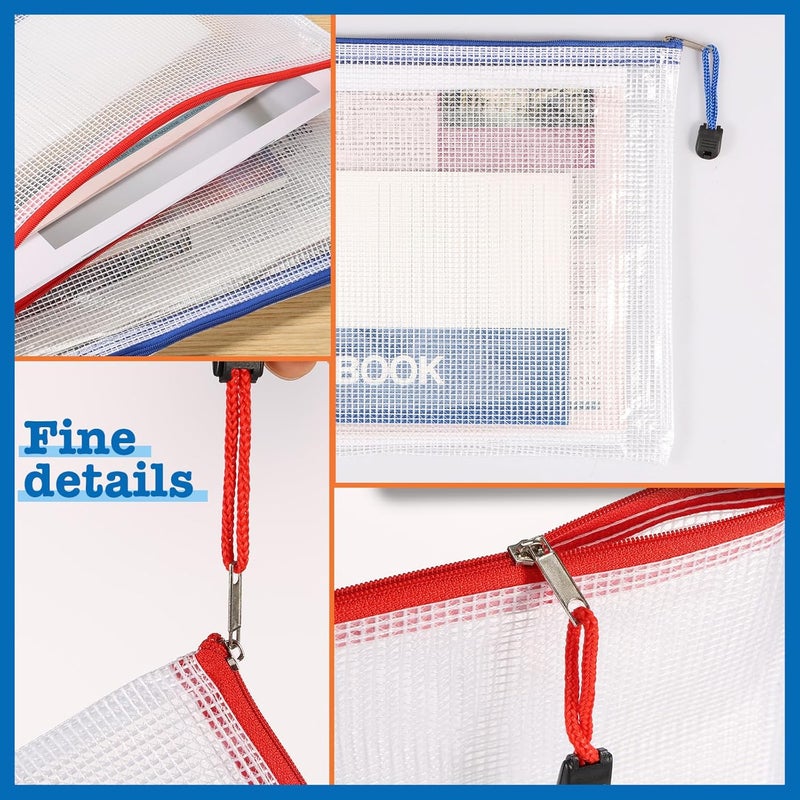 windforgecraft A4 Mesh Zipper Pouch Document Bags Waterproof Translucent Zip File Folder A4 Zipper File Bags Letter Size/A4 Size Used for Storage of Chess and Card Games or School Office Supplies (36 pcs) - Image 5