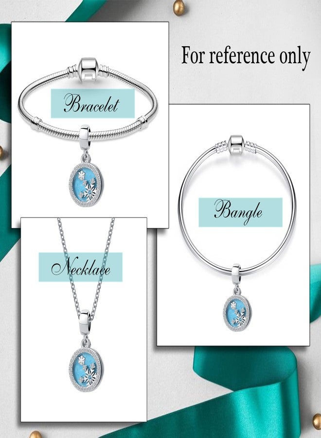 QeenseKc Snowflake Winter Dangle Charm Christmas Green Enamel Dangle Bead for Pandora Bracelet - Image 4