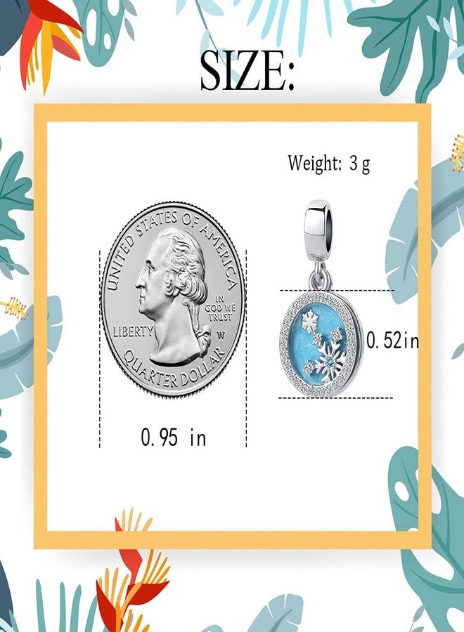 QeenseKc Snowflake Winter Dangle Charm Christmas Green Enamel Dangle Bead for Pandora Bracelet - Image 5