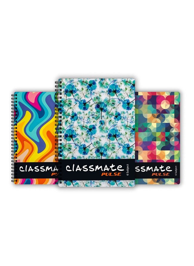 classmate Classmate Pulse Notebook - 300 Pages | Single Line | 26.7cm x 20.3cm | Wiro Binding | Multicolor | Pack of 3 Notebooks | Ruled Notebook for Students  - Image 1