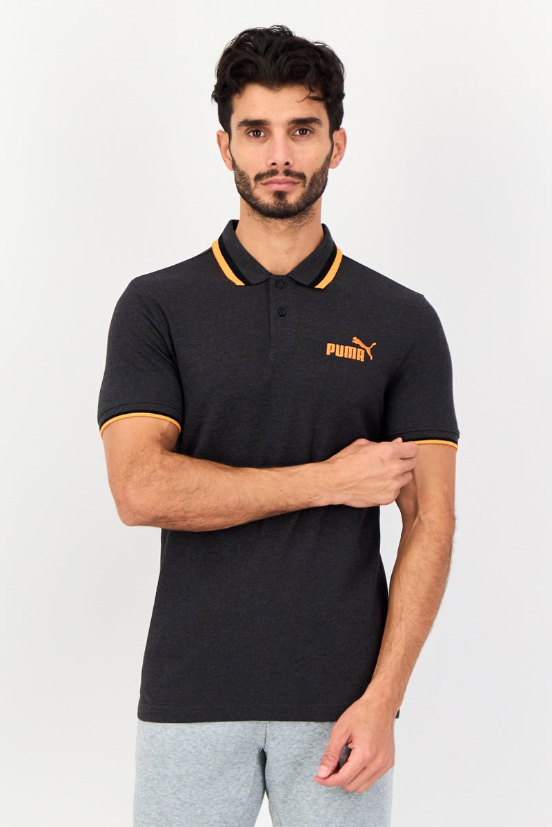 PUMA Men Slim Fit Short Sleeves Outdoor Polo Shirt, Dark Grey Heather - Image 1