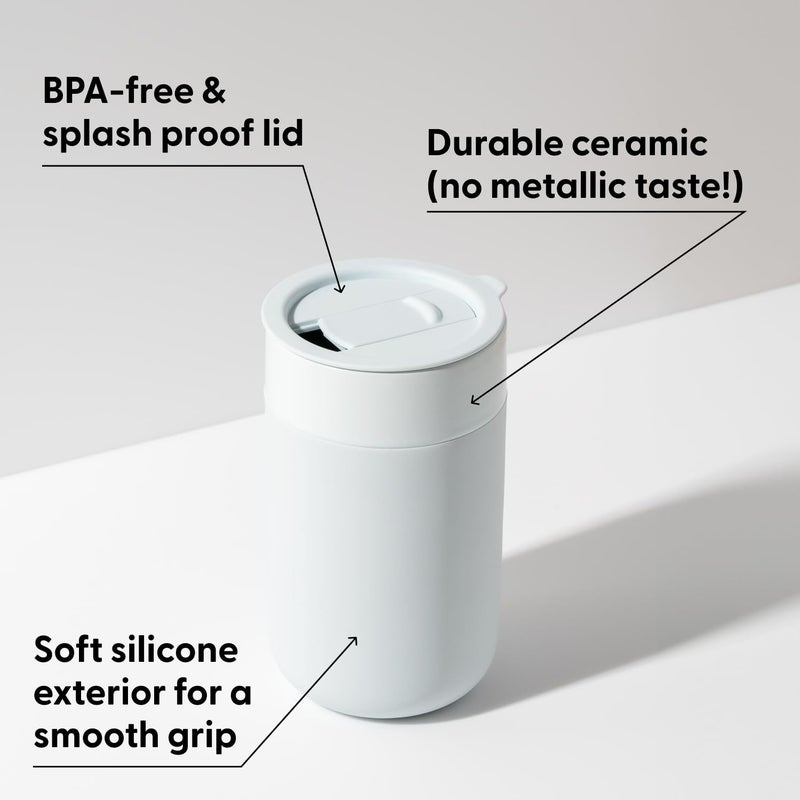 WP Porter Ceramic Mug wProtective Silicone Sleeve Terrazzo Blush 16 Ounces OntheGo Reusable Cup for Coffee or Tea Portable Dishwasher Safe - Image 3