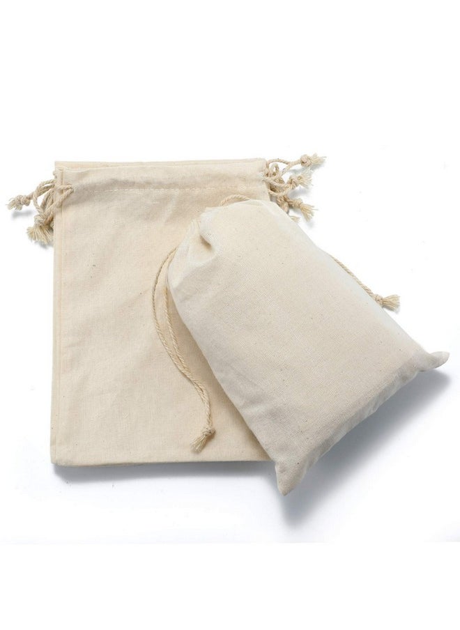 DRQ Cotton Drawstring Bags Ecofriendly Muslin Bags (5 By 7 Inch) Gift Bags Party Favor Bags Unbleached Cotton Pouches Sachet Bagfabric Bagscloth Bags(50 Pieces)  - Image 2
