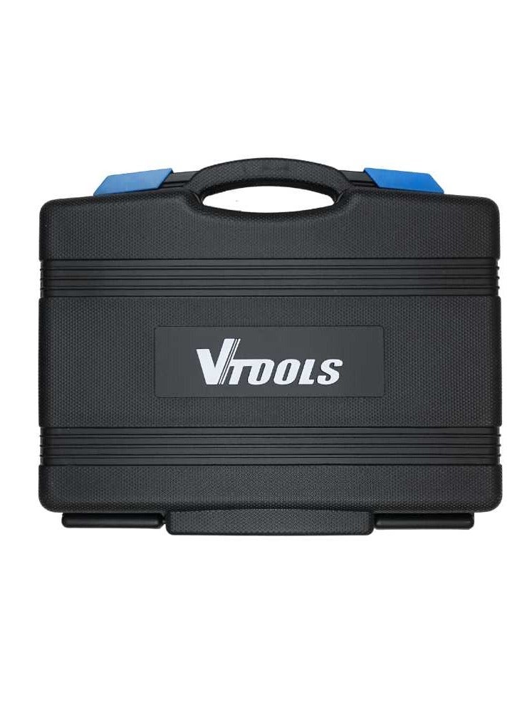 VTOOLS 111 PC 1/2" & 1/4" Master Drive CRV Impact Socket Set in Portable Case Includes Extension Bars Universal Joint Deep Socket,Sliding Bar,and Socket Bits - Image 3
