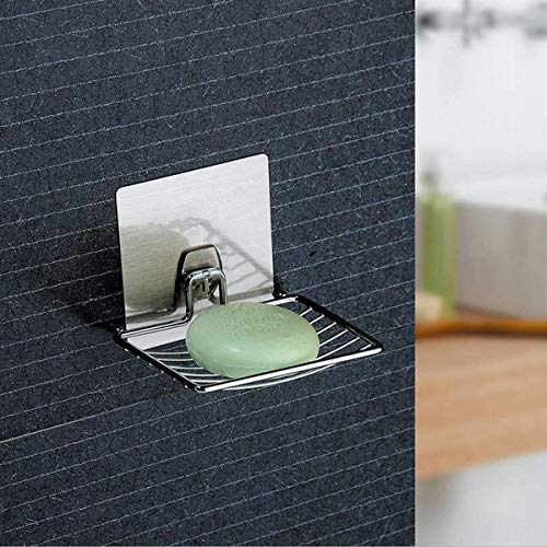 ADTALA Soap Dishes Sponge Holder for Bathroom Shower Kitchen Stainless Steel Self Adhesive Wall Mounted Non-Drilling Storage Saver Rack for Home Kitchen/Bathroom Shower/Mobile Stand (3 Pcs) - Image 2