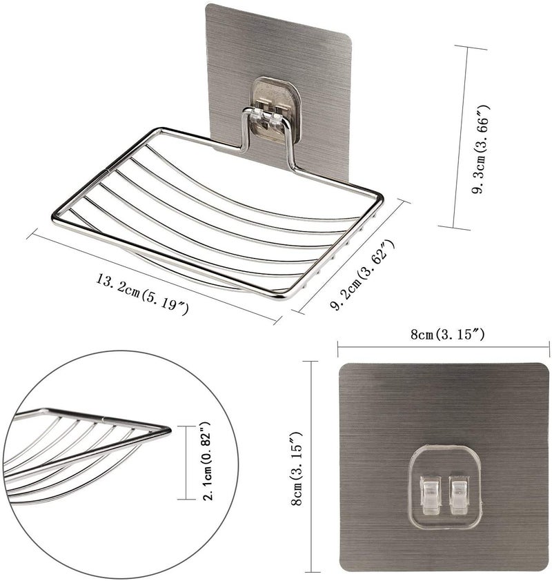 ADTALA Soap Dishes Sponge Holder for Bathroom Shower Kitchen Stainless Steel Self Adhesive Wall Mounted Non-Drilling Storage Saver Rack for Home Kitchen/Bathroom Shower/Mobile Stand (3 Pcs) - Image 5