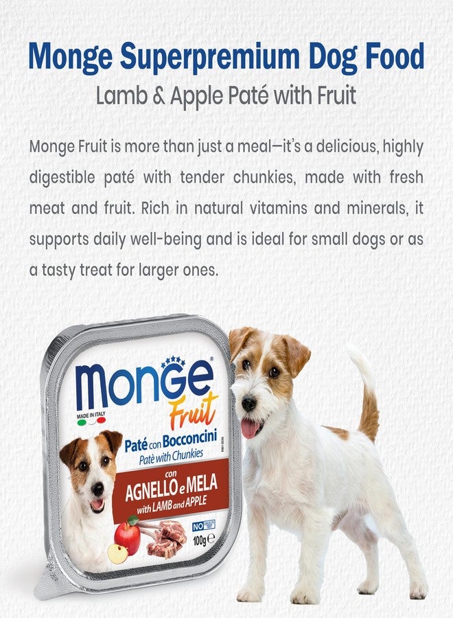 all4pets Monge Fruit - Pate and Chunkies with Lamb and Apple(Pack of 5) - Image 2
