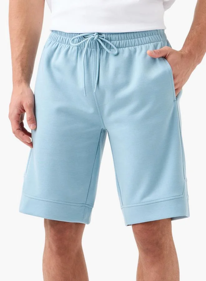 Kappa Logo Detail Shorts with Drawstring Closure and Pockets