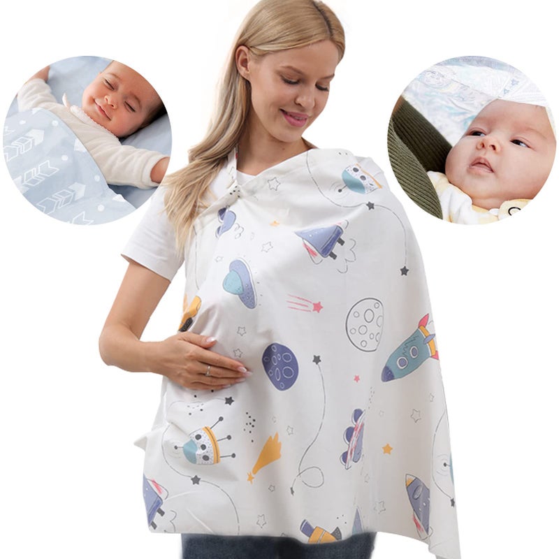 HIVETZ Breastfeeding Cover,Nursing Cover,Breastfeeding Shawl Apron for Full Privacy Breast feeding Protection - Image 3