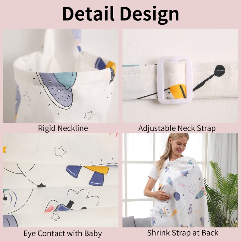 HIVETZ Breastfeeding Cover,Nursing Cover,Breastfeeding Shawl Apron for Full Privacy Breast feeding Protection - Image 2