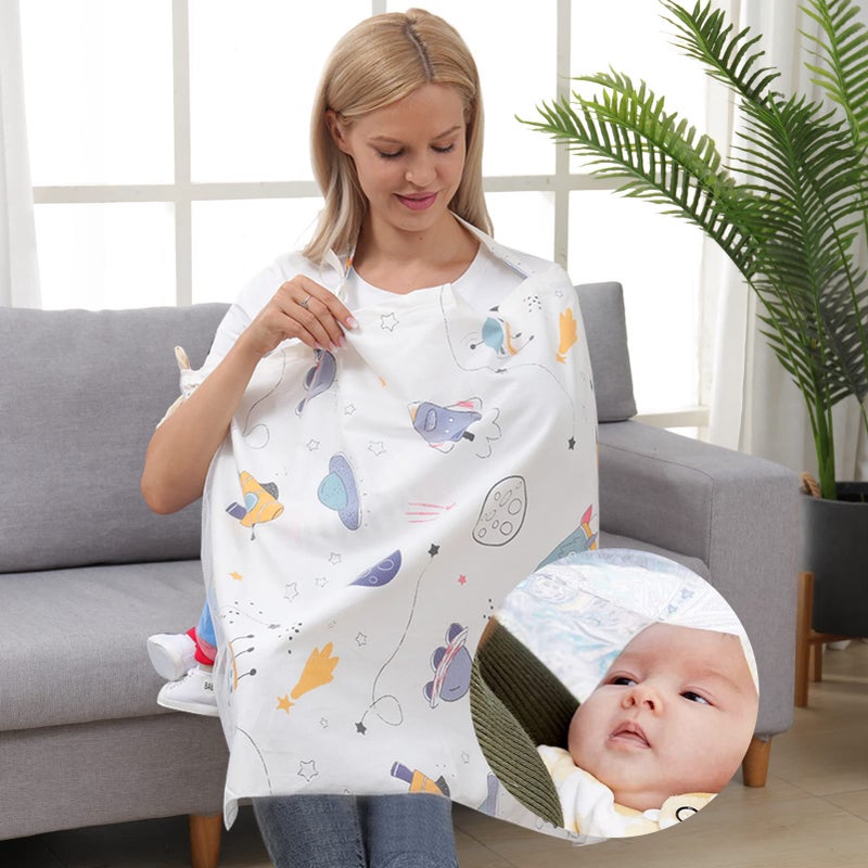 HIVETZ Breastfeeding Cover,Nursing Cover,Breastfeeding Shawl Apron for Full Privacy Breast feeding Protection - Image 1