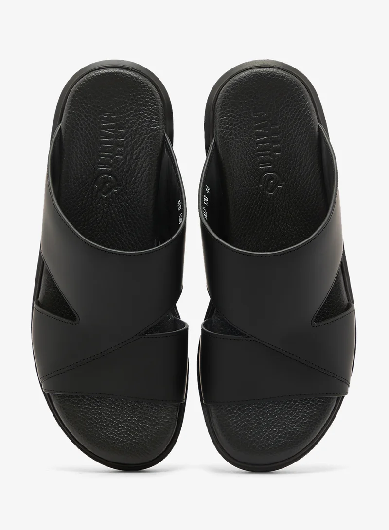 UOMO Cavalier Black Comfort Leather Arabian Sandals for Men | Best Price UAE