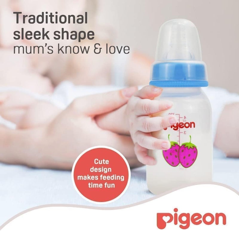 Pigeon Slim Neck Decorated Bottle, Ultra Soft Silicone Nipple, Anti Colic, Bpa Free, Assorted colors ,120ml ,1 Piece - Image 2
