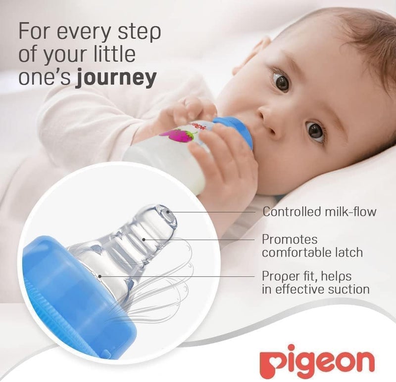 Pigeon Slim Neck Decorated Bottle, Ultra Soft Silicone Nipple, Anti Colic, Bpa Free, Assorted colors ,120ml ,1 Piece - Image 3