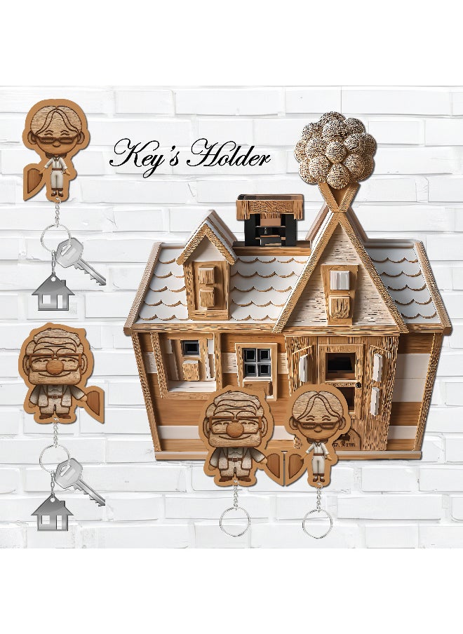 Generic - Key Holder Wall Hook – Natural Wood Color in Light Beige Shades, Size 25x35 Cm Stylish & Durable, Printed In High Quality, With A 6 Mm Thickness For Strong Durability, Colored, Elegant Design To Add A Decorative Touch To The Wall, Key Holder, Key Hook, Wall Decor - Image 1