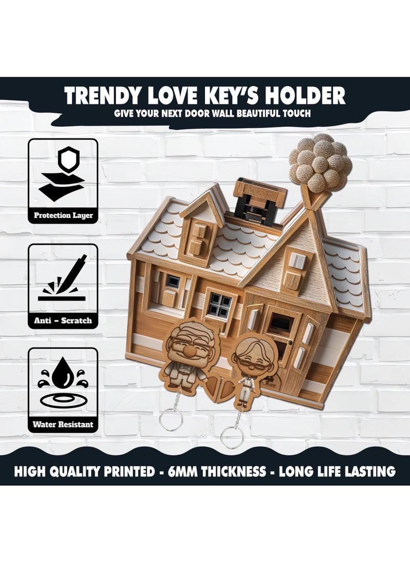 Generic - Key Holder Wall Hook – Natural Wood Color in Light Beige Shades, Size 25x35 Cm Stylish & Durable, Printed In High Quality, With A 6 Mm Thickness For Strong Durability, Colored, Elegant Design To Add A Decorative Touch To The Wall, Key Holder, Key Hook, Wall Decor - Image 1