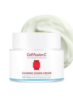 Cell Fusion C Cell Fusion C Post Alpha Calming Down Cream, Color Correcting and Cooling Moisturizer with Green Pigments, for Sensitive Skin, 1.69 fl. Oz  - Image 1