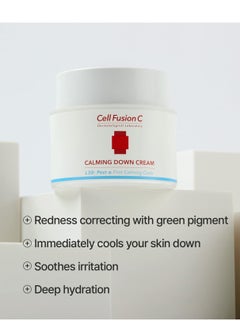 Cell Fusion C Cell Fusion C Post Alpha Calming Down Cream, Color Correcting and Cooling Moisturizer with Green Pigments, for Sensitive Skin, 1.69 fl. Oz  - Image 2