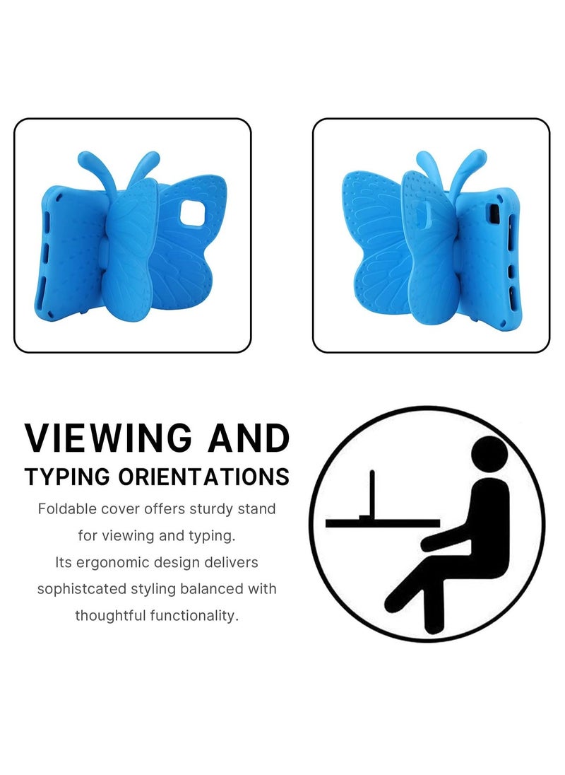 vesus iPad 10 (10th Generation) Kids Case, iPad 10.9 (2022) Butterfly Case with Kickstand â€“ Full-Body Drop Protective, Shockproof, Kid-Proof iPad Case (Blue) - Image 5