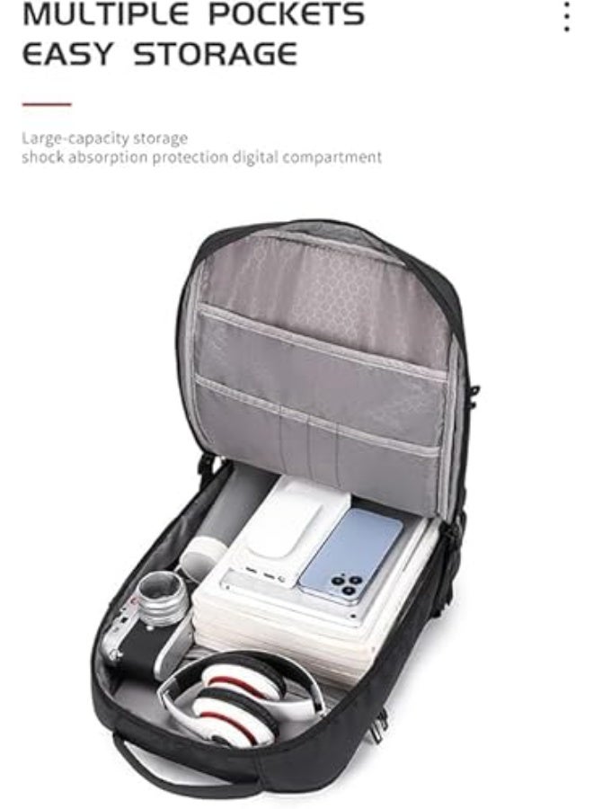 COUGAR-EGY Backpack for Men Office Travel Casual Laptop Bag with 15.6-inch Laptop Pocket Water-resistant Multi-pockets Large Capacity College USB port - MODEL: (8080) - Image 3