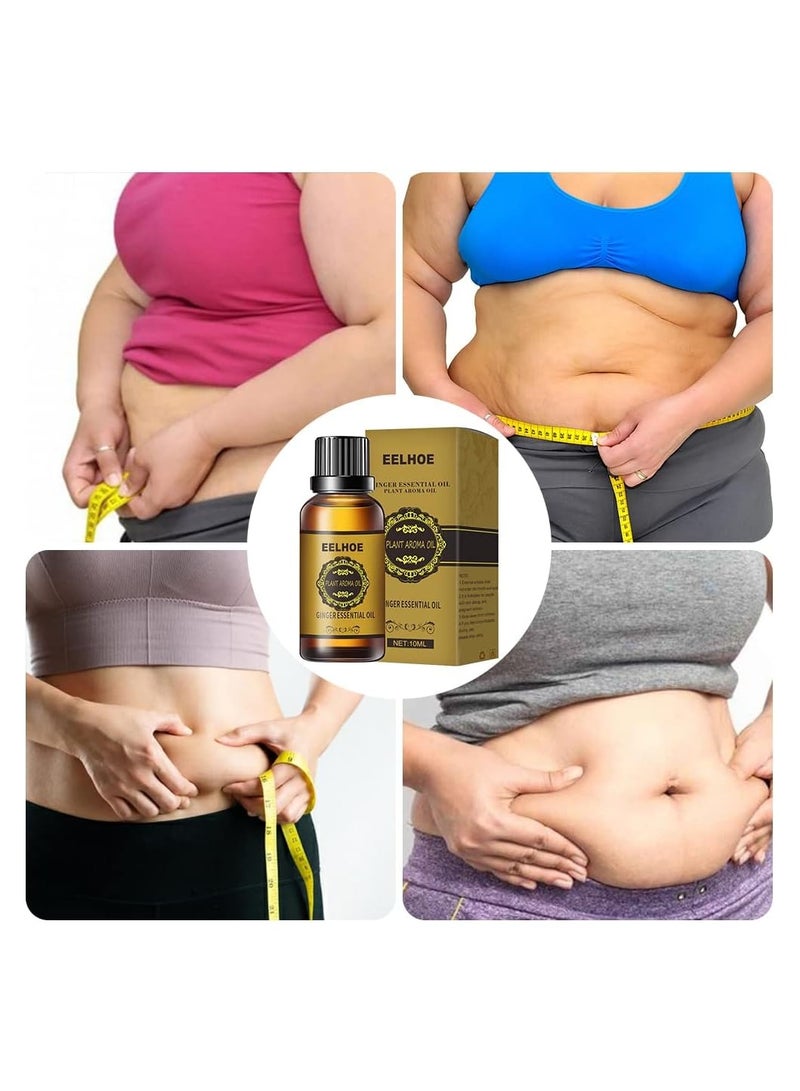 EELHOE 3 قطع من زيت الزنجبيل الطبيعي لإزالة دهون البطن، 10 مل من الزيت العطري - Image 4
