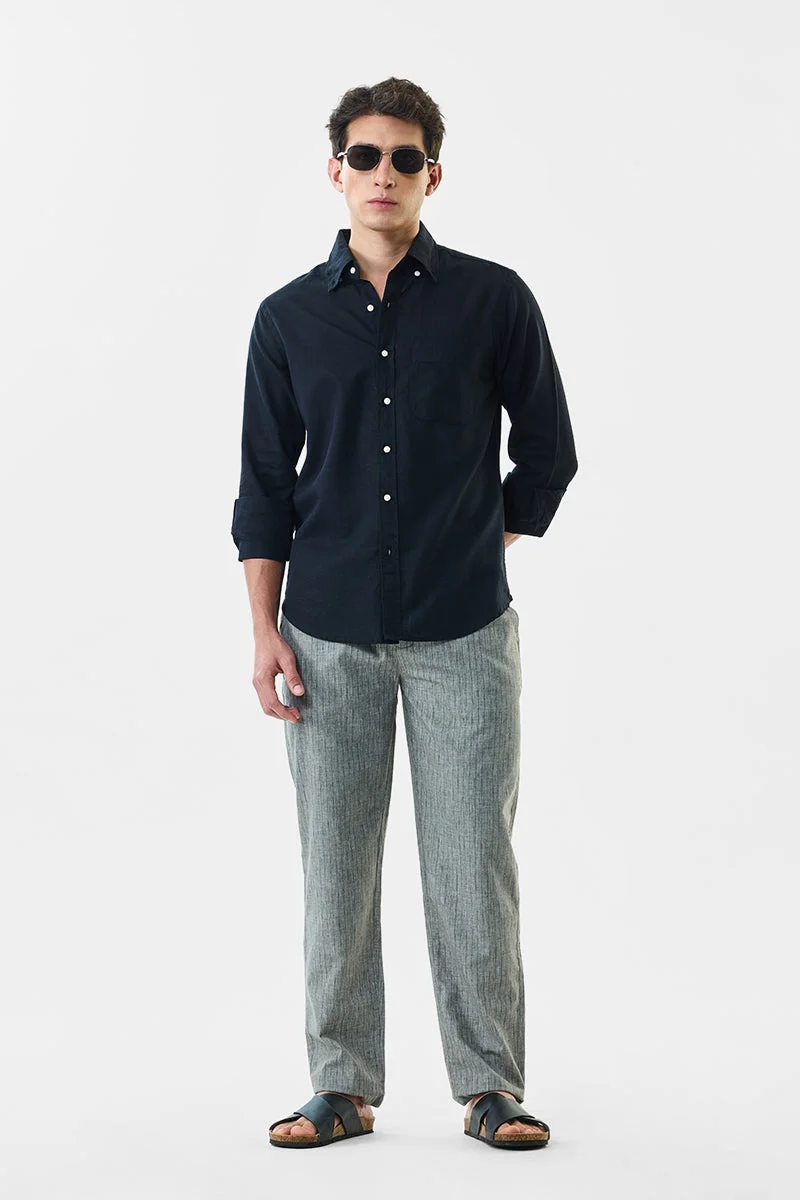 SNITCH بنطلون كتان مخطط بقصة عادية