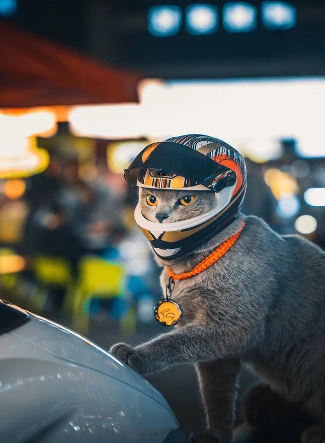 WCDJOMOP Pet Motorcycle Helmet for Cat Dog - Full Face Outdoor Bike Riding Helmet Hat (Multicolor) - Image 4