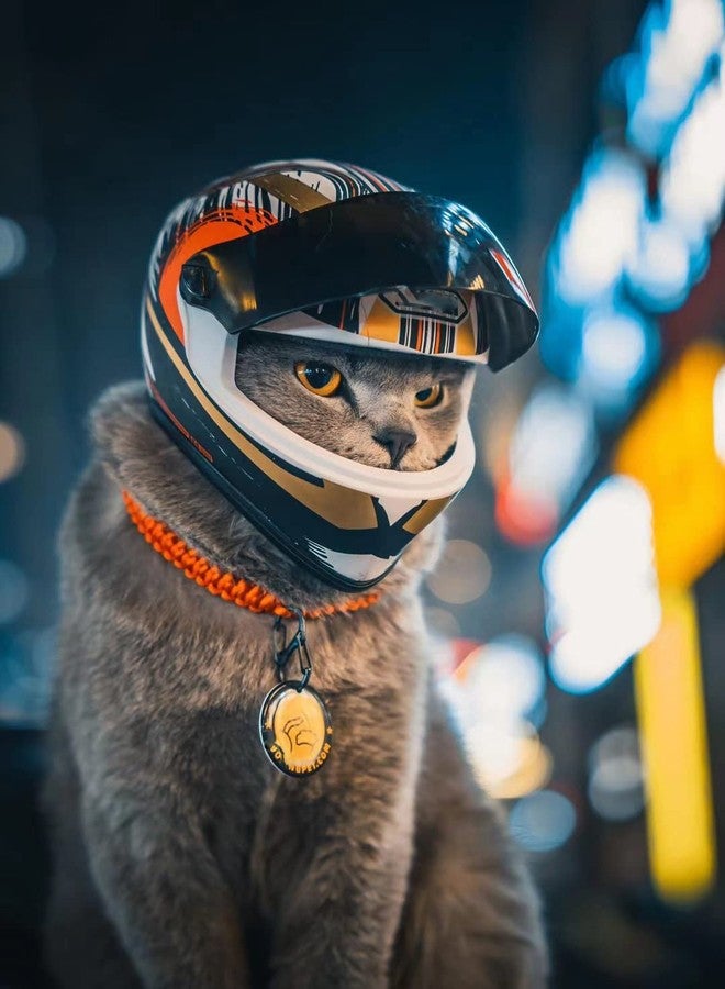 WCDJOMOP Pet Motorcycle Helmet for Cat Dog - Full Face Outdoor Bike Riding Helmet Hat (Multicolor) - Image 3