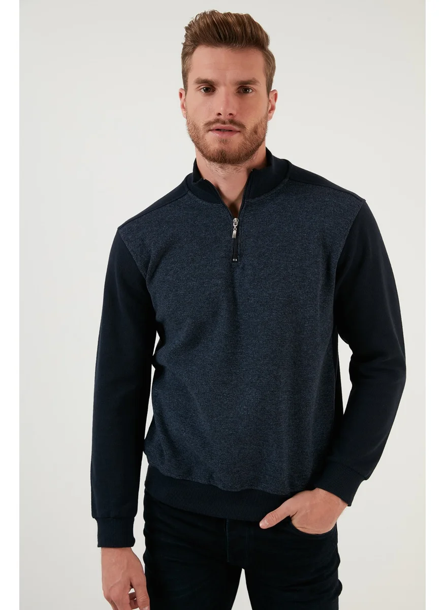 بوراتي Cotton Half Zipper Turtleneck Sweater Men's Sweater 456209