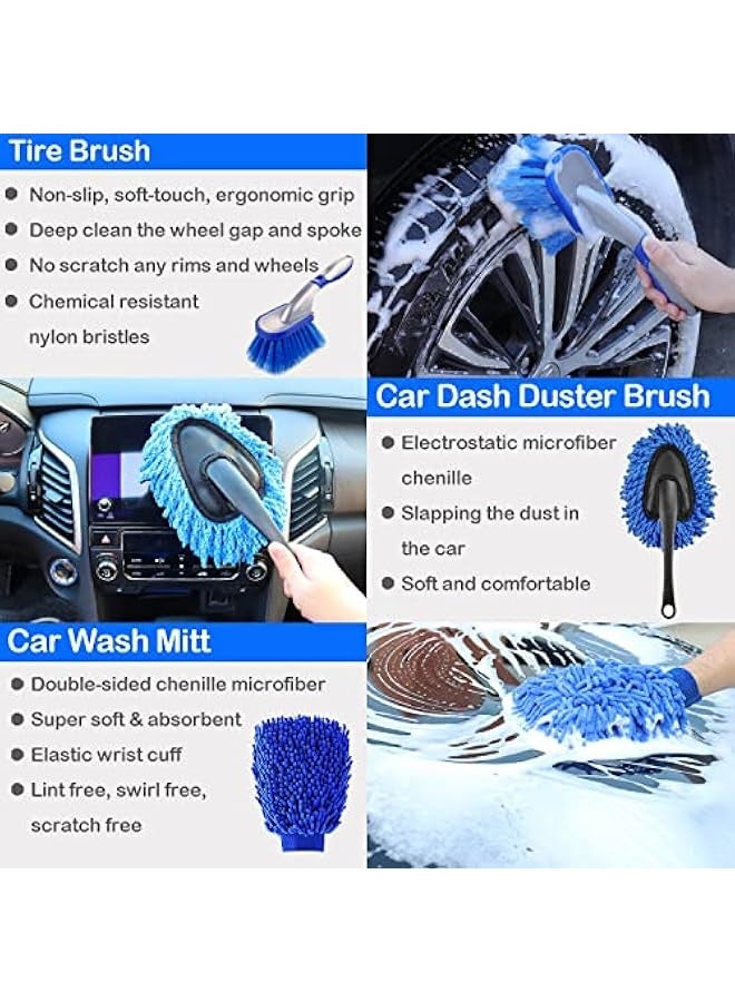 NIBEMINENT 26Pcs Car Detailing Brush Set, Car Detailing Kit, Auto Detailing Drill Brush Set, Car Detailing Brushes, Car Buffing Sponge Pads Kit,Car Accessories,Car Cleaning Tools Kit for Interior,Exterior,Wheels  - Image 3