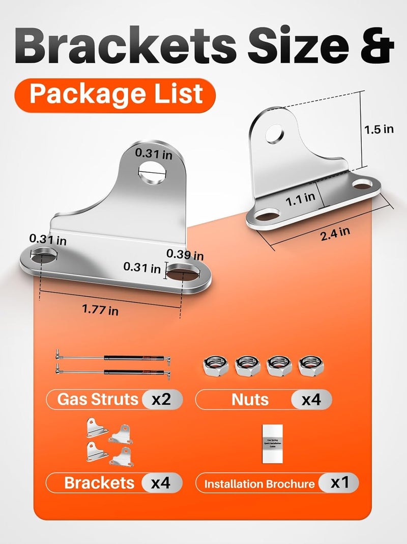 Pamagoo 20 Inch Gas Spring Struts - 22.5Lb/100N Lift Support with L-Type Mounts for Cabinets and Toolboxes - Image 3