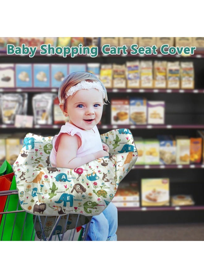 PICcircuit Shopping Cart Cover for Baby, High Chair Cover, Cart Cover for Babies, Kids& Toddlers, Portable 2-in-1 Design, Includes Free Carry Bag for Market and Resturant Use(Cute Zoo) - Image 2
