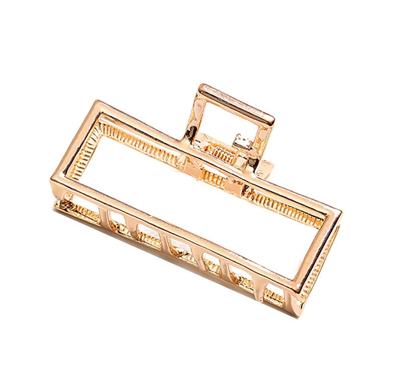 Fodattm Vintage Metal Hair Claw Hair Jaw Clips Hair Clamp Accessories for Women Rectangle Rose gold