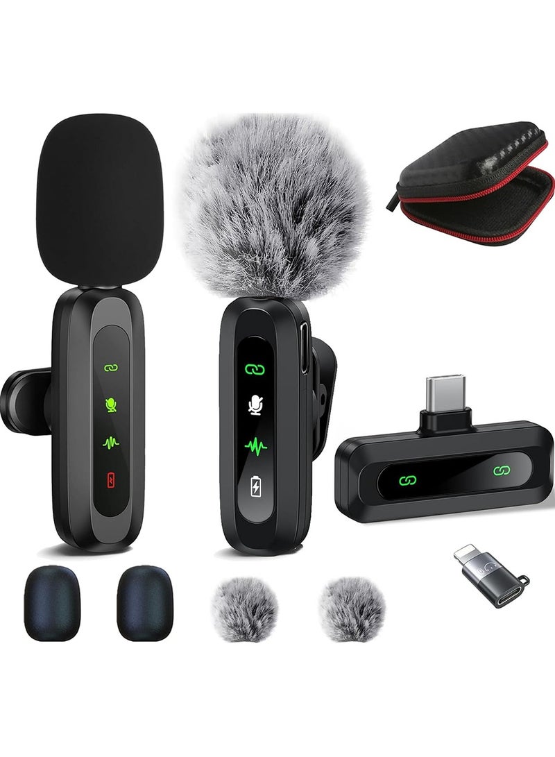 X-level Wireless Lavalier Microphone for Type-C Phone- Plug-Play Wireless Mic with 2 Microphone for USB-C Android Phone and iPhone Video Recording- Interview- Vlog- Auto Sync and Noise Reduction- 2.4 GHZ - Image 1