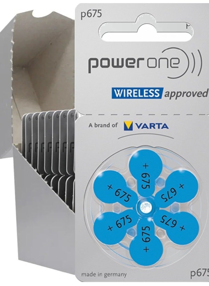 Power One Pack Of 60 Pieces 1.45V Original High Level Hearing Aid Batteries P675  - Image 2