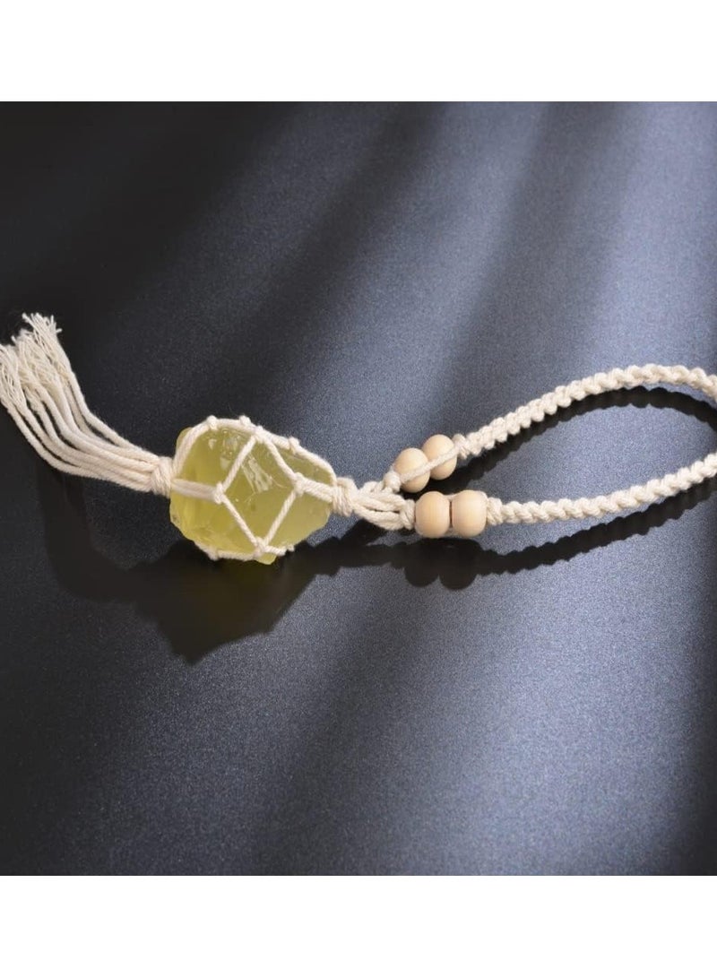 2 Pack Healing Crystal Car Hanging Ornaments - Citrine & Green Fluorite for Meditation, Yoga & Home Decor - Enhance Your Space with Positive Energy - Image 5