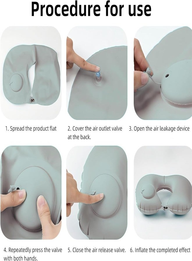 TRADY Inflatable U Shape Travel Neck Pillow for Flight, Car, Bus & Train - Soft Air Filled Portable Neck Support Pillow for Comfortable Sleeping While Traveling - Image 5