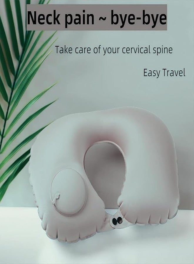 TRADY Inflatable U Shape Travel Neck Pillow for Flight, Car, Bus & Train - Soft Air Filled Portable Neck Support Pillow for Comfortable Sleeping While Traveling - Image 3