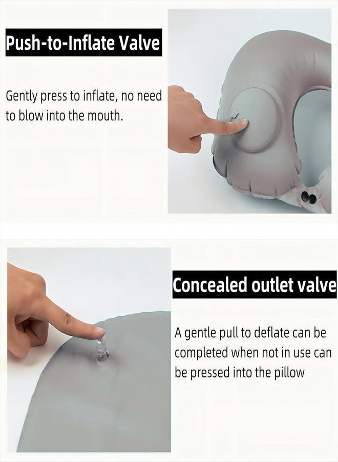 TRADY Inflatable U Shape Travel Neck Pillow for Flight, Car, Bus & Train - Soft Air Filled Portable Neck Support Pillow for Comfortable Sleeping While Traveling - Image 4