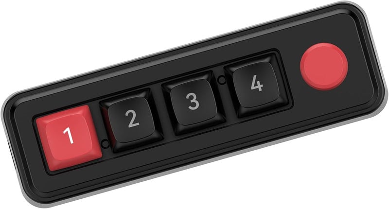 لوحة مفاتيح الألعاب الميكانيكية القابلة للبرمجة مع مقبض أسود إضاءة LED منفذي USB-C مزدوجين - Image 1