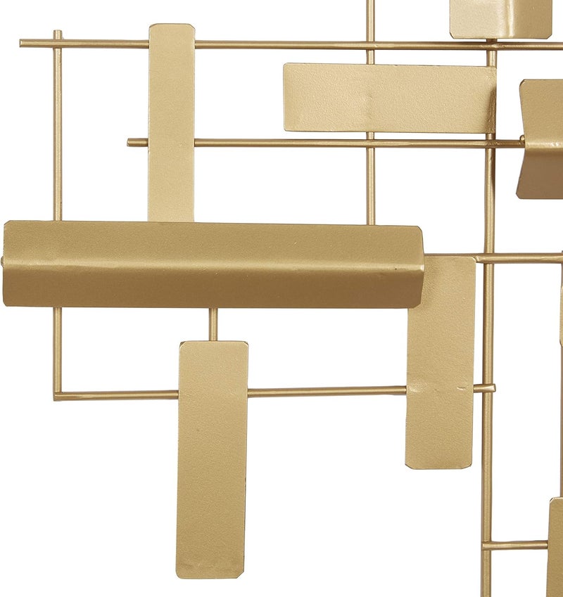 Deco 79 CosmoLiving Metal Geometric 3D Stripe Wall Decor, 36" x 1" x 23", Gold - Image 5
