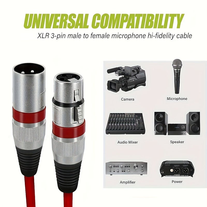 Blue XLR Balanced Microphone Cable 3M 10FT Male To Female - Image 4