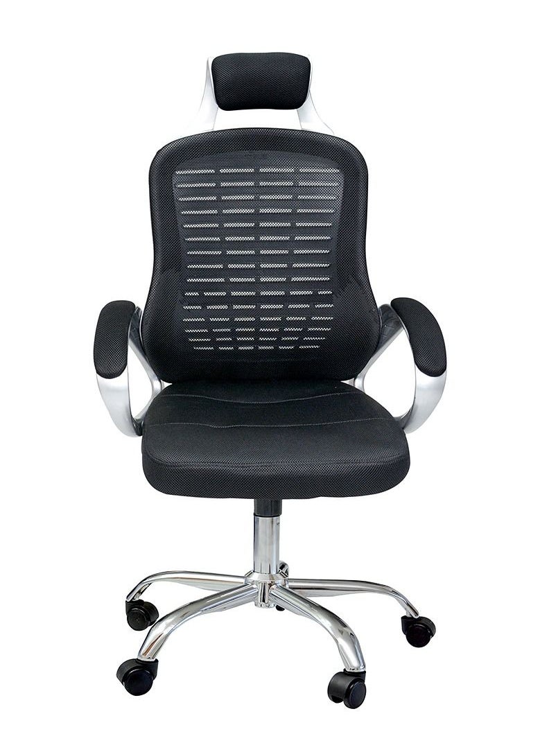 KARNAK Ergonomic Office Chair, Computer Desk Chair, PU material, Steel Structure, Smooth lumbar support with adjustable Height, Black.  - Image 3