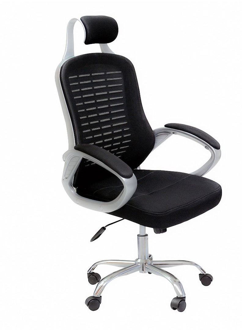 KARNAK Ergonomic Office Chair, Computer Desk Chair, PU material, Steel Structure, Smooth lumbar support with adjustable Height, Black.  - Image 1