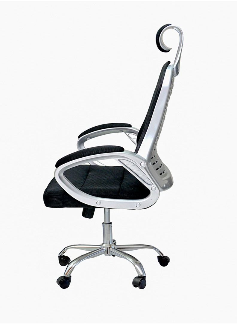 KARNAK Ergonomic Office Chair, Computer Desk Chair, PU material, Steel Structure, Smooth lumbar support with adjustable Height, Black.  - Image 4