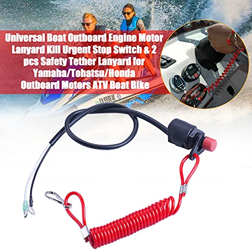 MWMNUN Universal Boat Outboard Lanyard Engine Motor Kill Urgent Stop Switch/Safety Lanyard Tether Cord 2 pcs Compatible with YamahaTohatsu Honda Outboard Motors, ATV Boat Bike - Image 3