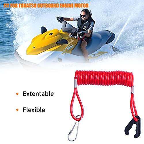 MWMNUN Universal Boat Outboard Lanyard Engine Motor Kill Urgent Stop Switch/Safety Lanyard Tether Cord 2 pcs Compatible with YamahaTohatsu Honda Outboard Motors, ATV Boat Bike - Image 5