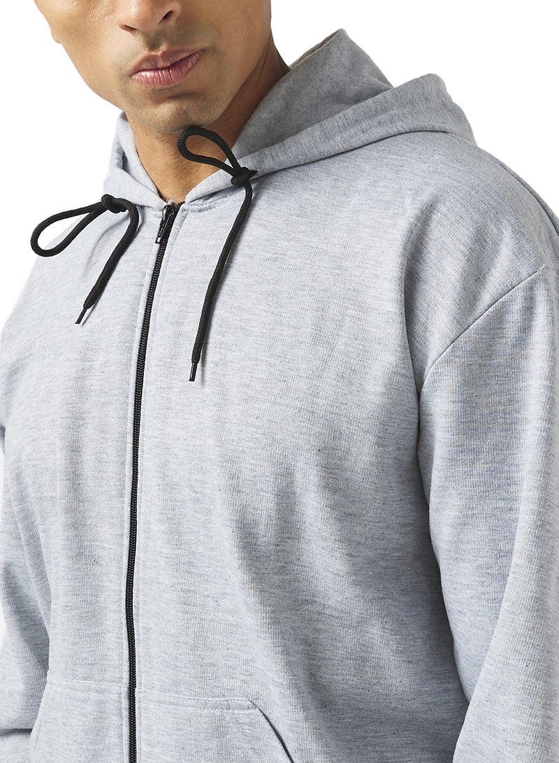 سفنتي فايف بيسيكس هودي بسحاب كبير الحجم - Image 3